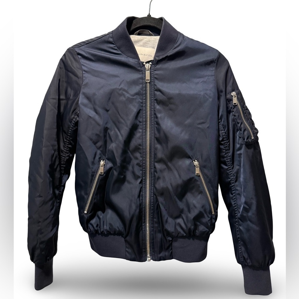 Aritzia Babaton Navy Gilman Bomber Jacket